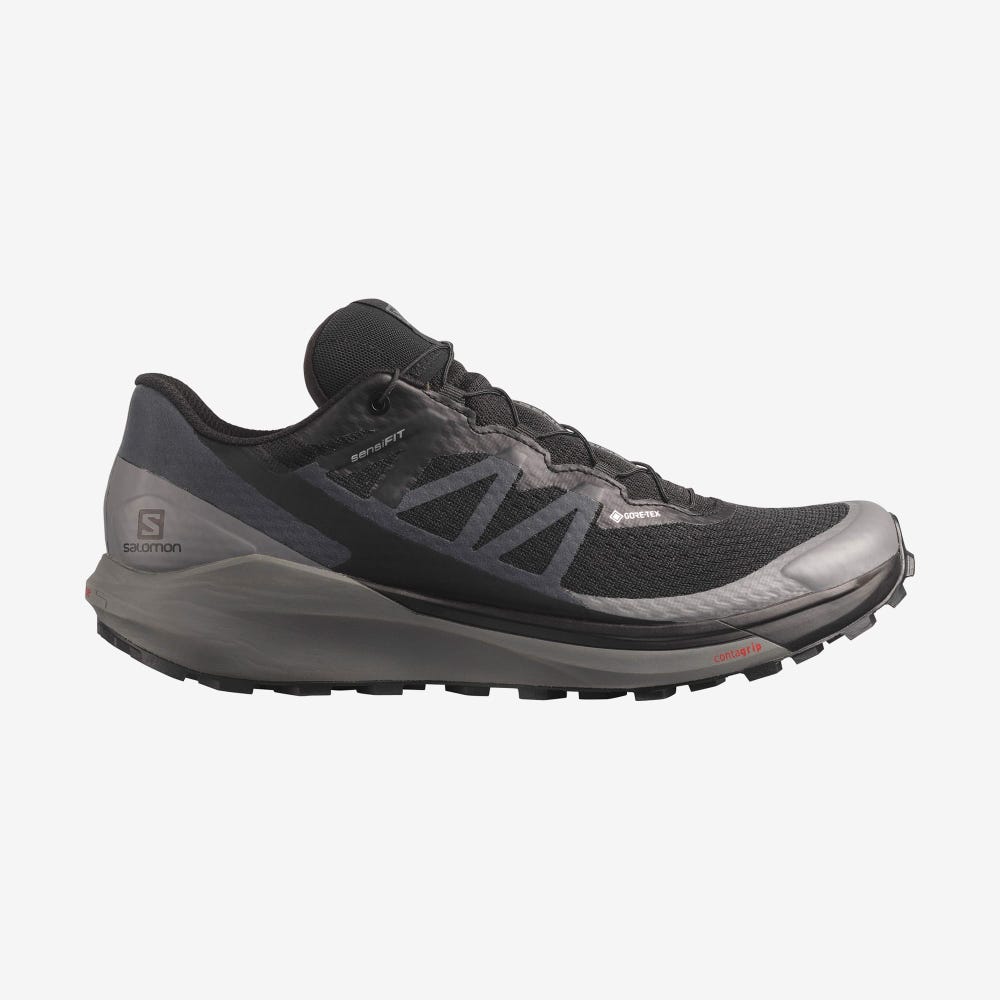 Salomon SENSE RIDE 4 GORE-TEX INVISIBLE FIT Terepfutó Cipő Férfi Fekete | HU479361