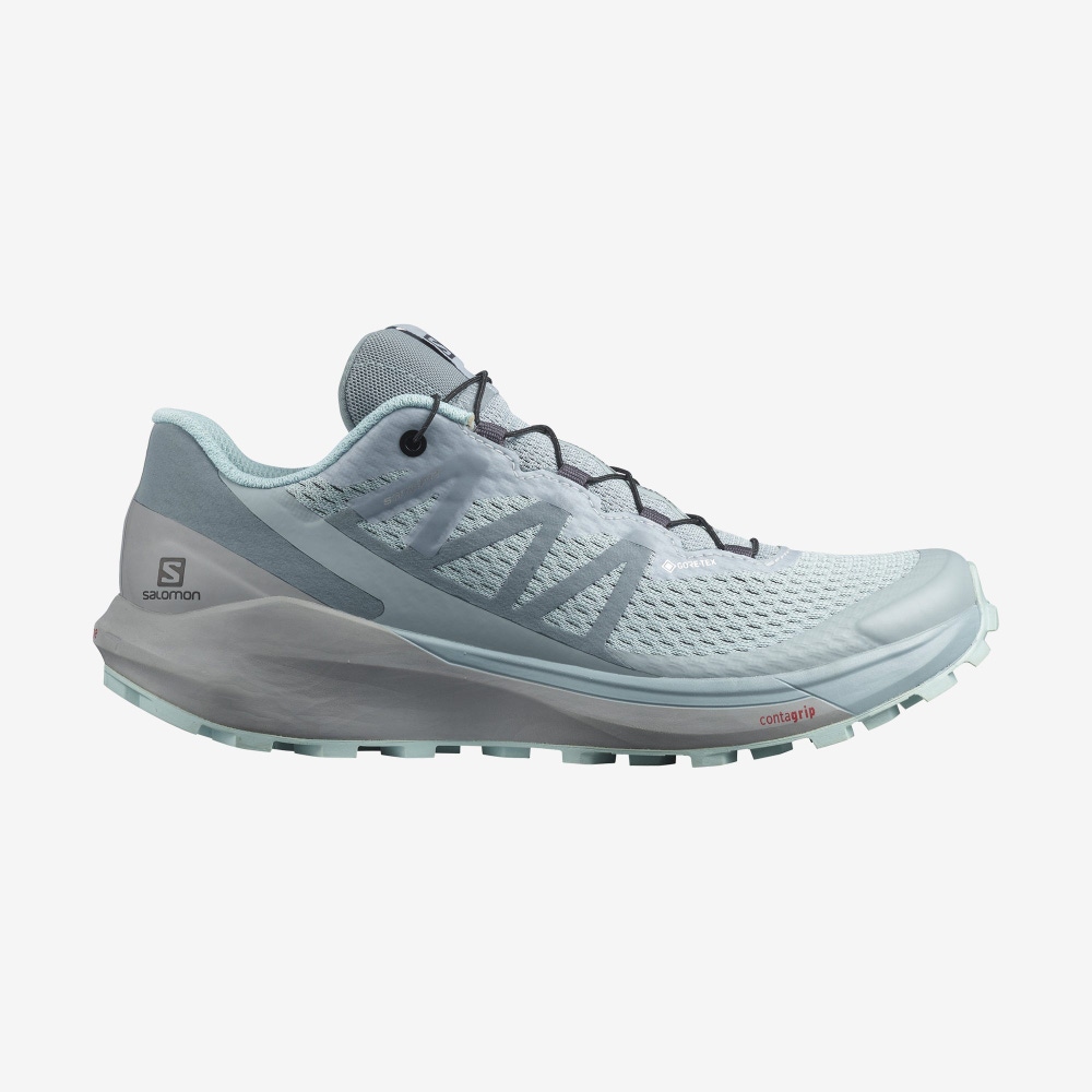 Salomon SENSE RIDE 4 GORE-TEX INVISIBLE FIT Terepfutó Cipő Női Zöld/Türkiz | HU675491