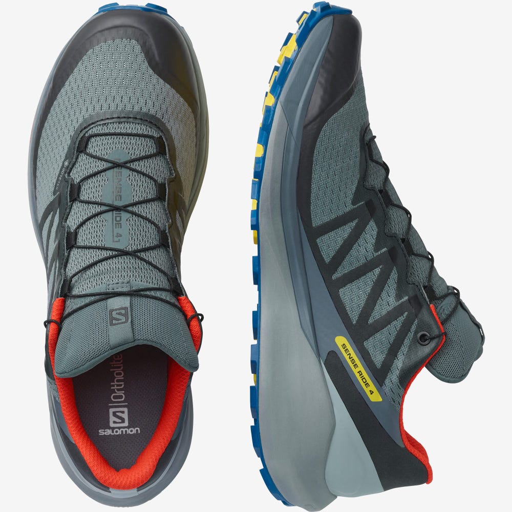 Salomon SENSE RIDE 4 GORE-TEX INVISIBLE FIT Terepfutó Cipő Férfi Szürke | HU824753