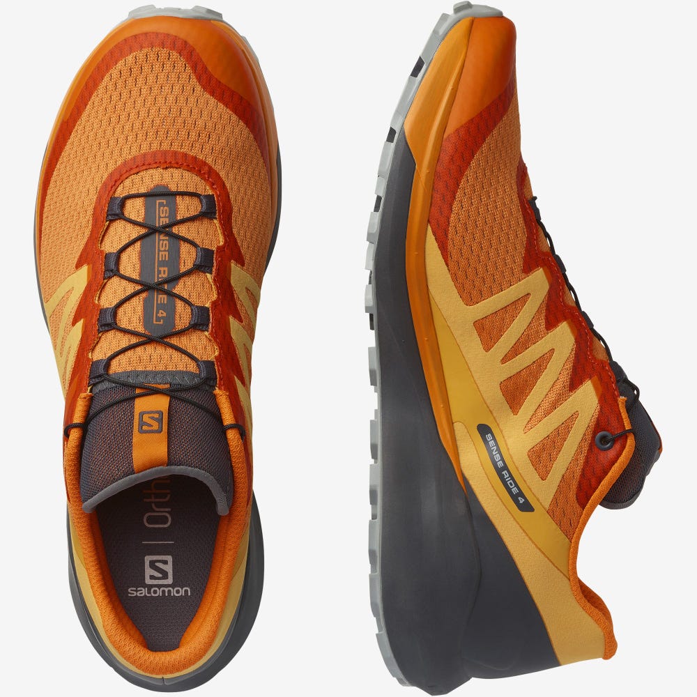 Salomon SENSE RIDE 4 Terepfutó Cipő Férfi Narancssárga | HU348062