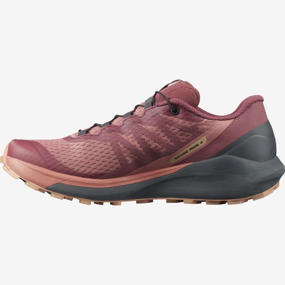 Salomon SENSE RIDE 4 Terepfutó Cipő Női Sötét Piros/Sötétkék | HU508694