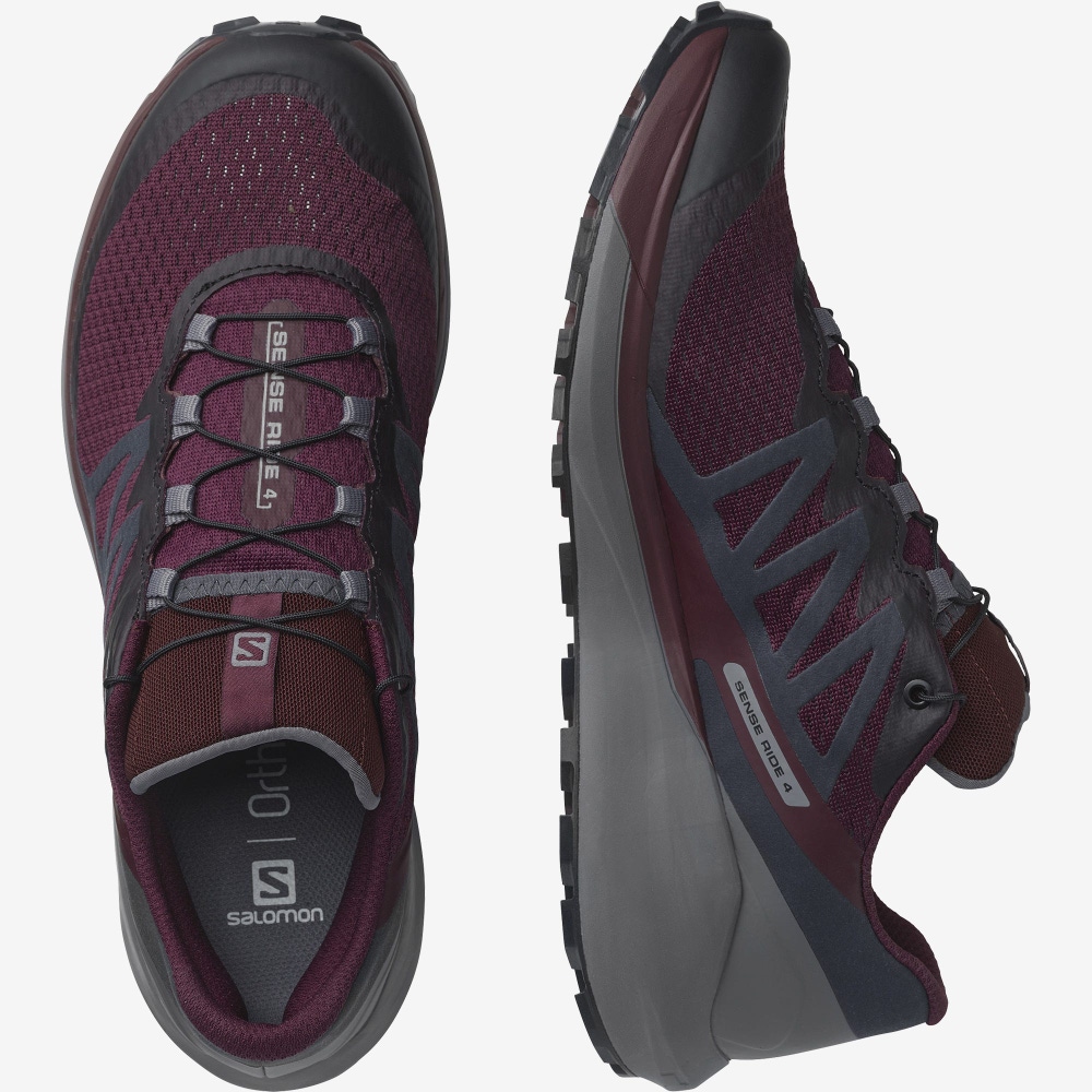 Salomon SENSE RIDE 4 Terepfutó Cipő Női Bordó/Fekete | HU608315