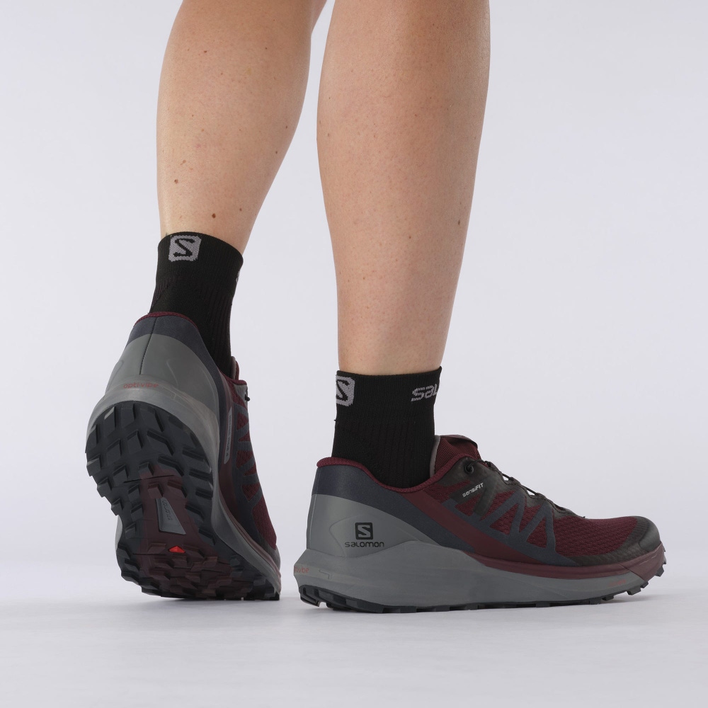 Salomon SENSE RIDE 4 Terepfutó Cipő Női Bordó/Fekete | HU608315