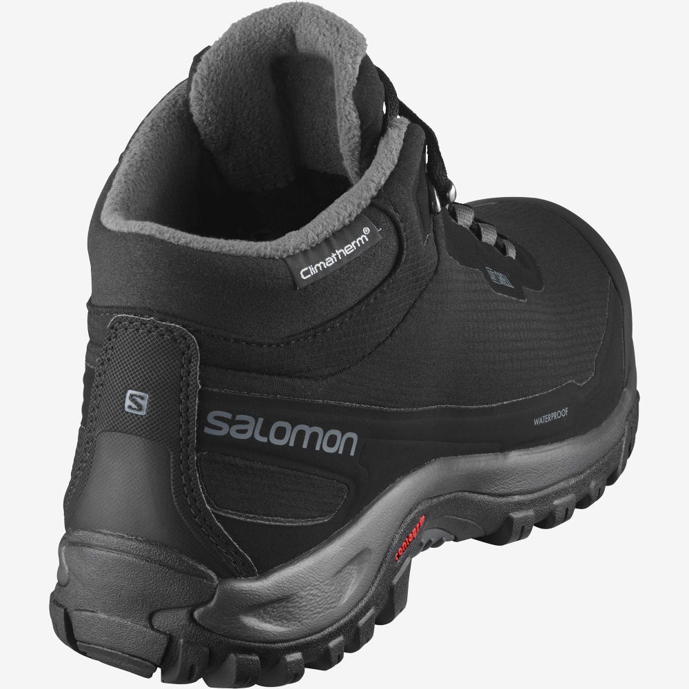 Salomon SHELTER CLIMASALOMON™ WATERPROOF Téli Bakancs Férfi Fekete | HU483590