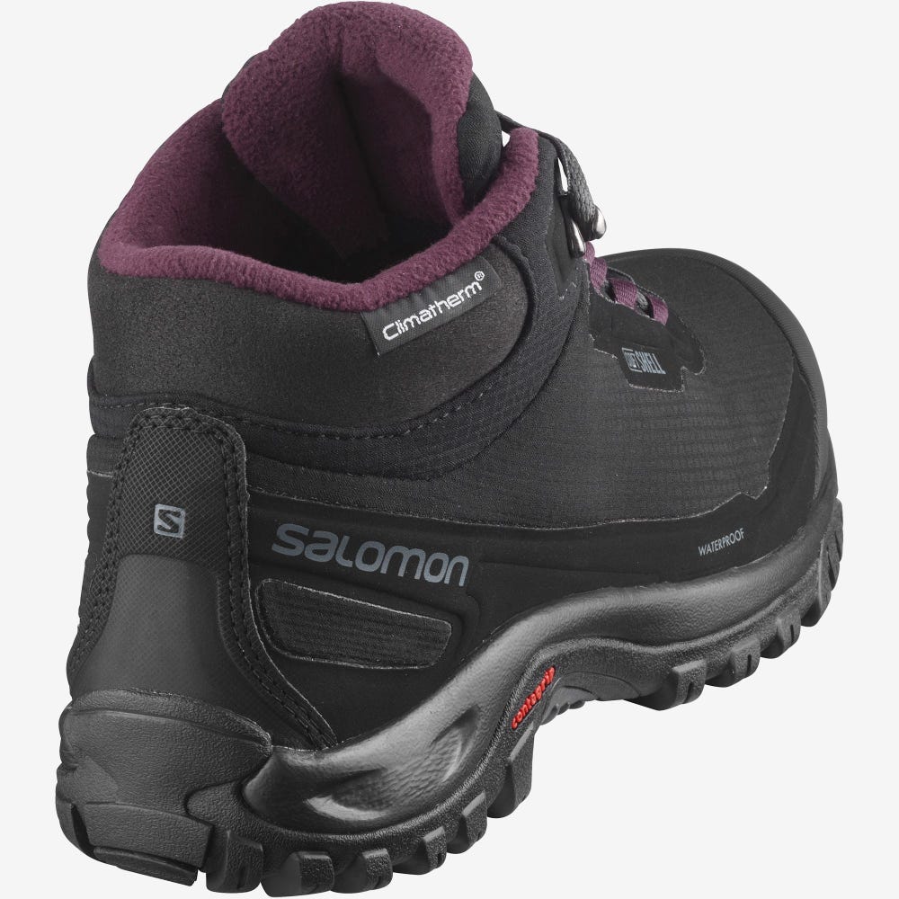 Salomon SHELTER CLIMASALOMON™ WATERPROOF Téli Bakancs Női Fekete | HU758694