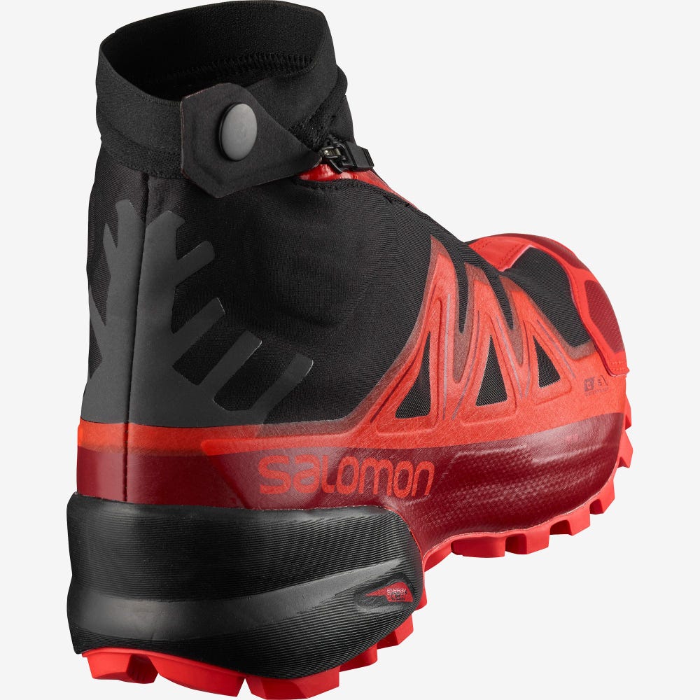 Salomon SNOWSPIKE CLIMASALOMON™ WATERPROOF Terepfutó Cipő Férfi Fekete/Piros/Piros | HU540718