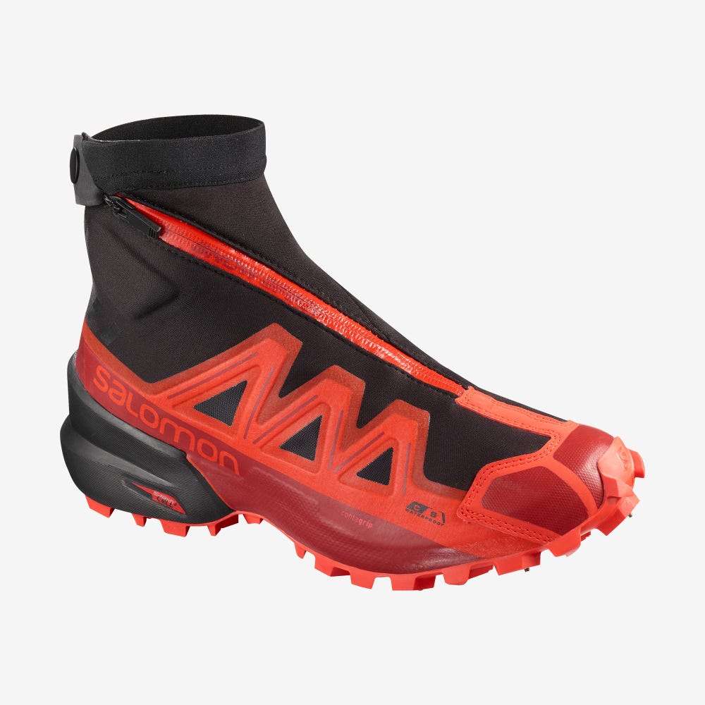 Salomon SNOWSPIKE CLIMASALOMON™ WATERPROOF Terepfutó Cipő Férfi Fekete/Piros/Piros | HU540718