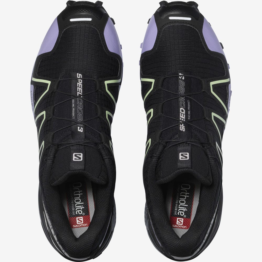 Salomon SPEEDCROSS 3 Sportcipő Férfi Fekete/Levendula/Zöld | HU021786