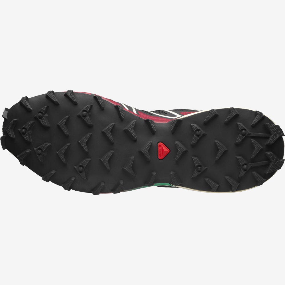 Salomon SPEEDCROSS 3 Sportcipő Férfi Fekete/MélyZöld/Piros | HU892037