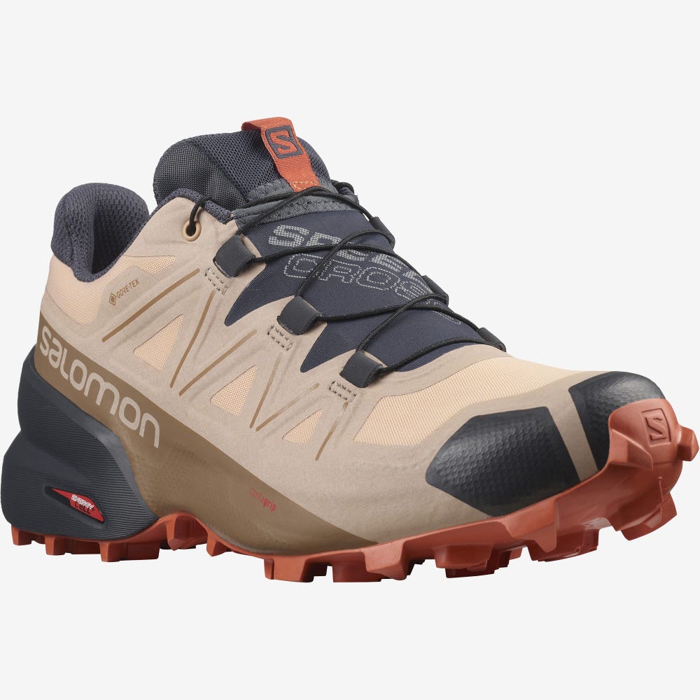 Salomon SPEEDCROSS 5 GORE-TEX Terepfutó Cipő Női Bézs/Narancssárga | HU128069