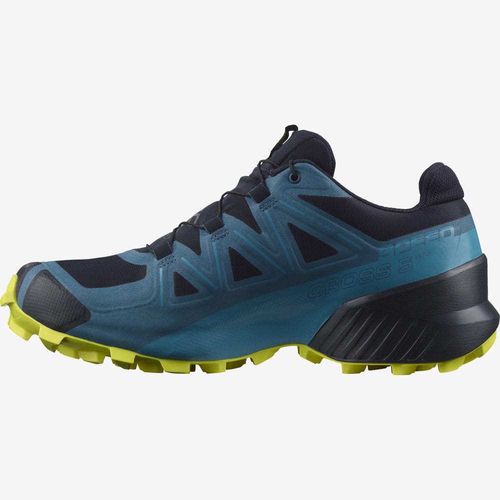 Salomon SPEEDCROSS 5 GORE-TEX Terepfutó Cipő Férfi Sötétkék/Kék | HU321564