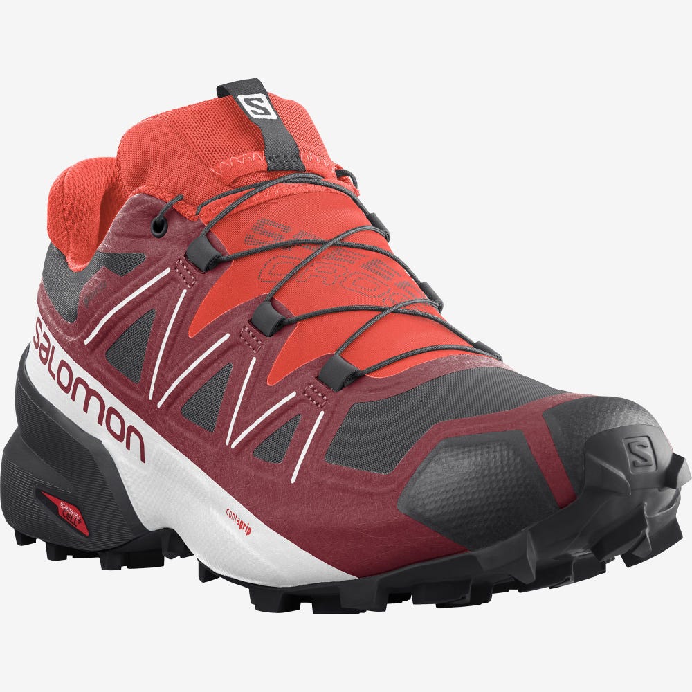 Salomon SPEEDCROSS 5 GORE-TEX Terepfutó Cipő Férfi Piros/Fehér/Fekete | HU387256