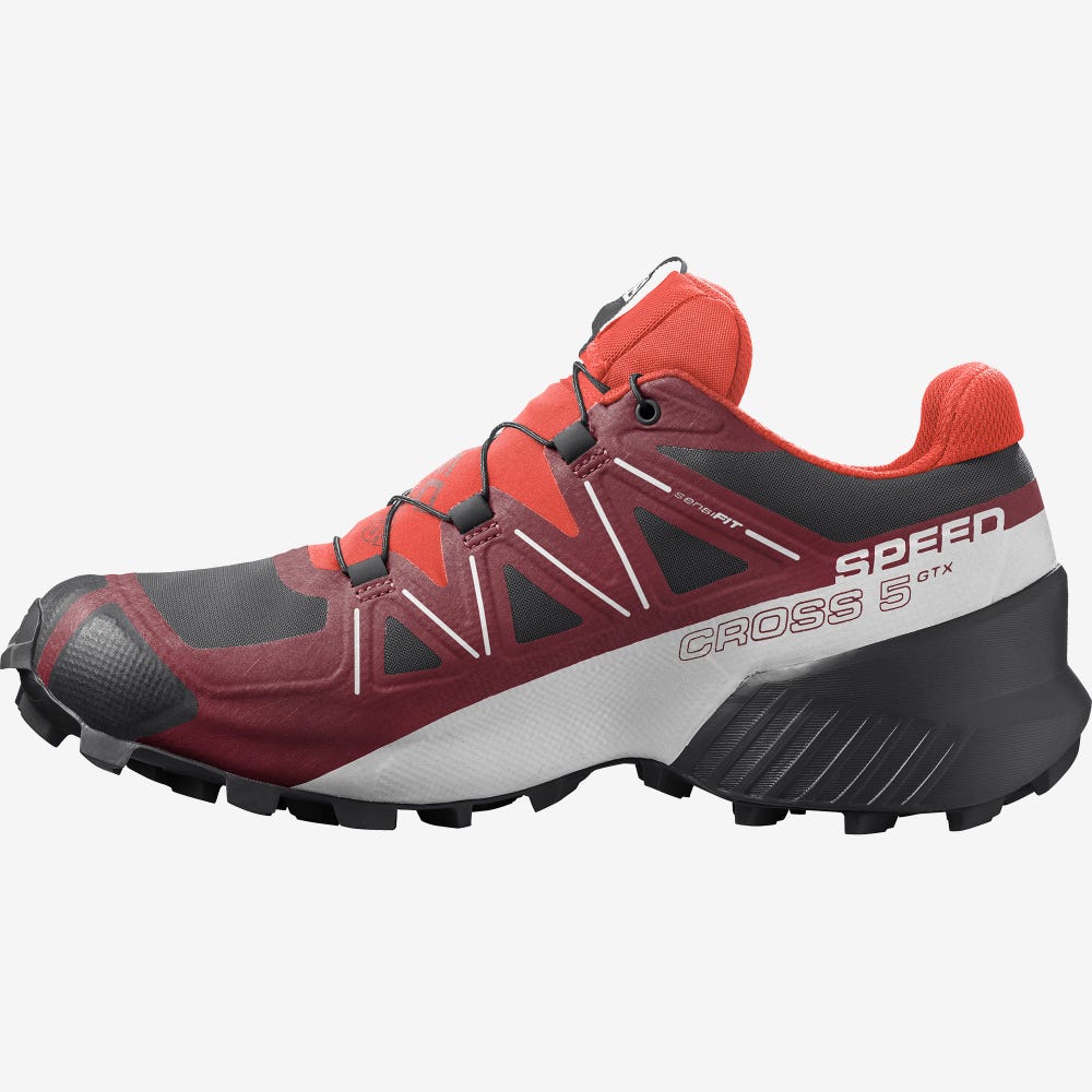 Salomon SPEEDCROSS 5 GORE-TEX Terepfutó Cipő Férfi Piros/Fehér/Fekete | HU387256