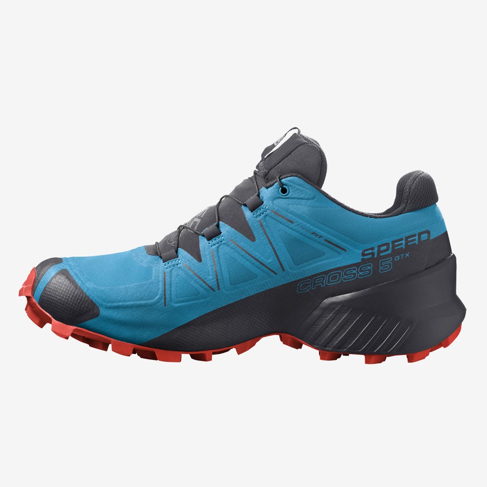 Salomon SPEEDCROSS 5 GORE-TEX Terepfutó Cipő Férfi Kék/Fekete | HU681479