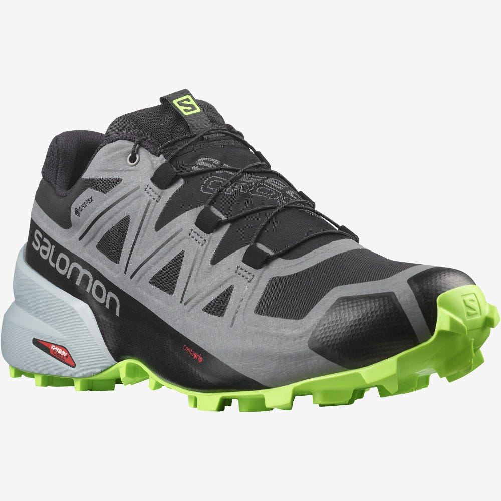 Salomon SPEEDCROSS 5 GORE-TEX Terepfutó Cipő Férfi Fekete/Zöld | HU725406