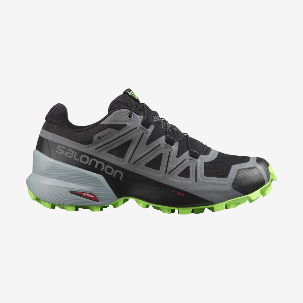 Salomon SPEEDCROSS 5 GORE-TEX Terepfutó Cipő Férfi Fekete/Zöld | HU725406