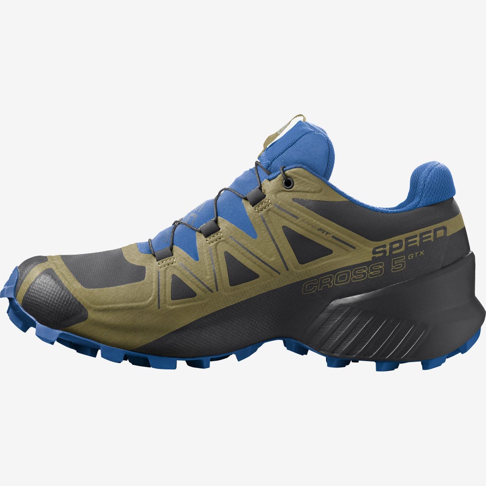 Salomon SPEEDCROSS 5 GORE-TEX Terepfutó Cipő Férfi Fekete/Zöld | HU735698