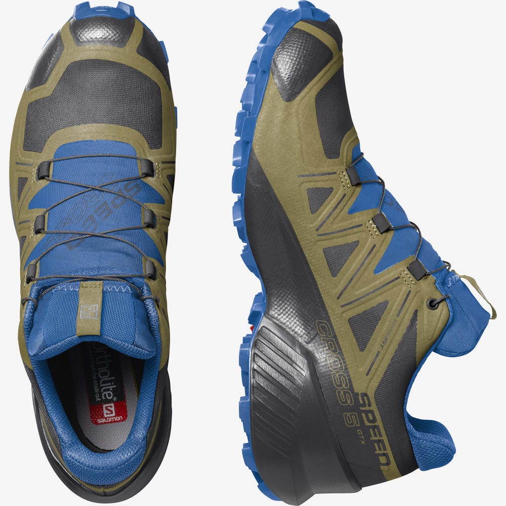 Salomon SPEEDCROSS 5 GORE-TEX Terepfutó Cipő Férfi Fekete/Zöld | HU735698