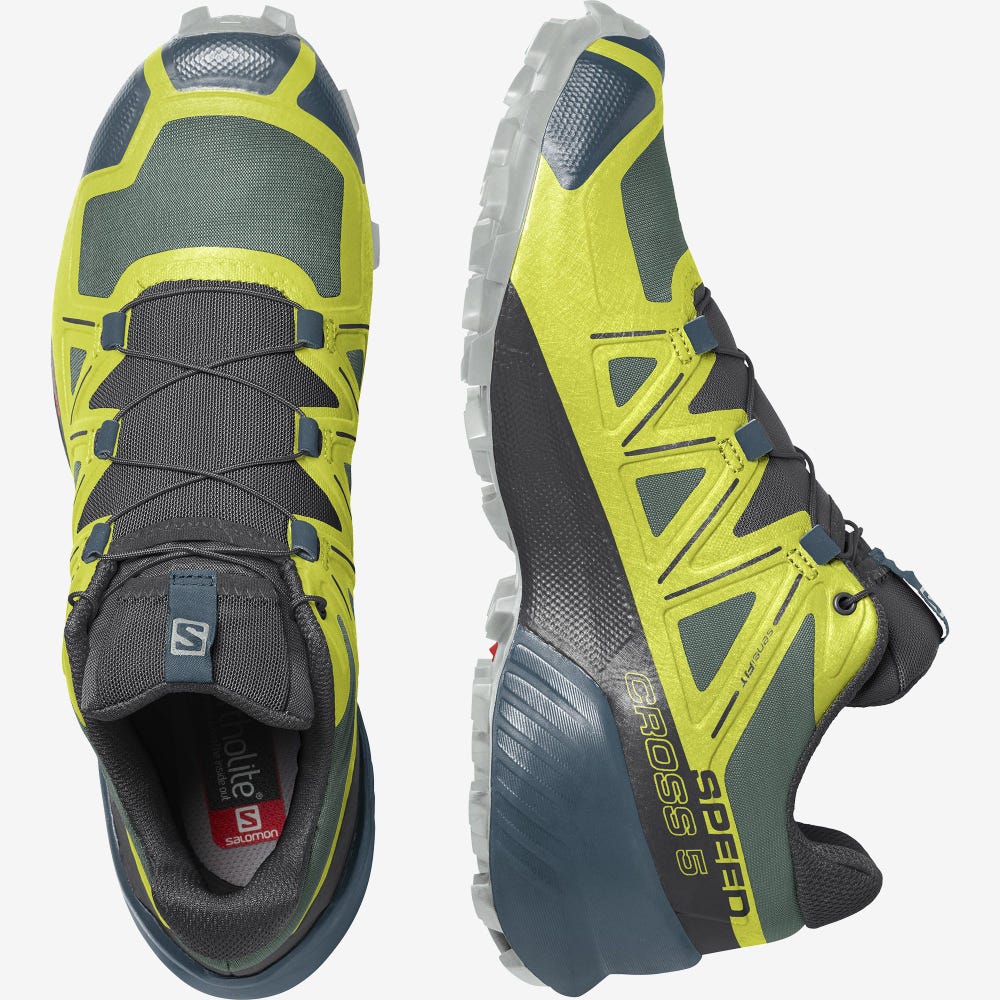 Salomon SPEEDCROSS 5 Terepfutó Cipő Férfi Zöld/Fekete | HU079165