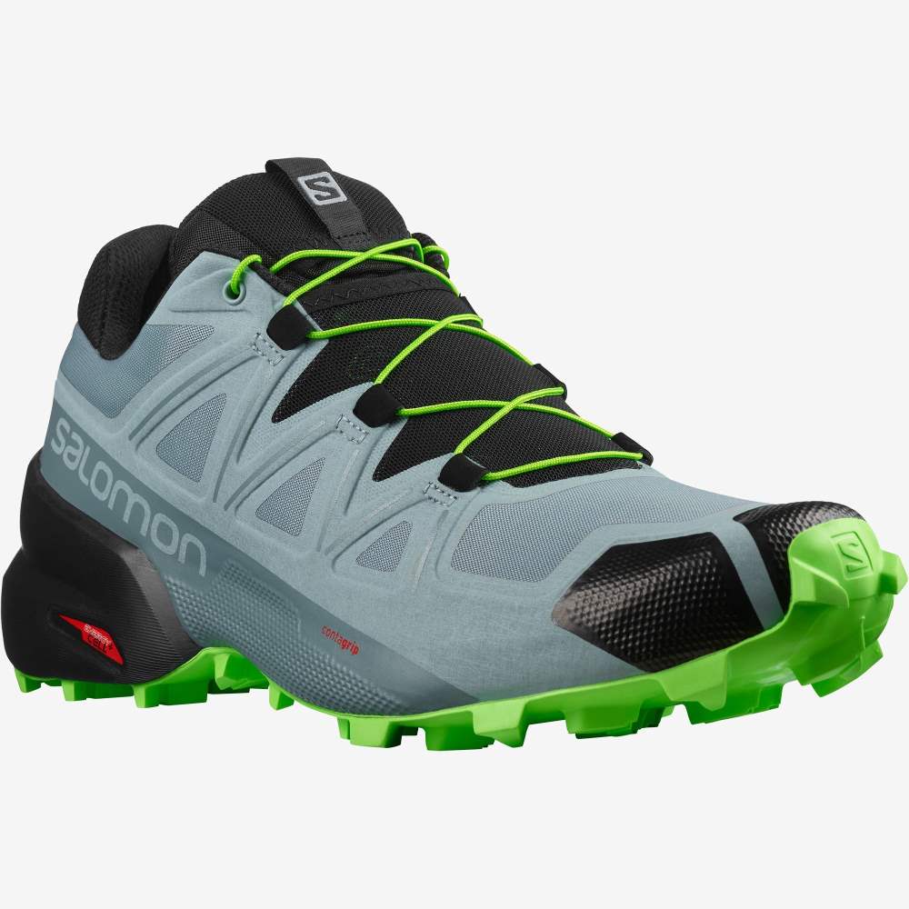 Salomon SPEEDCROSS 5 Terepfutó Cipő Férfi Zöld/Kék | HU719584