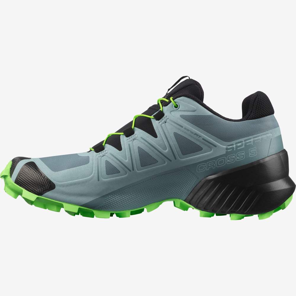 Salomon SPEEDCROSS 5 Terepfutó Cipő Férfi Zöld/Kék | HU719584