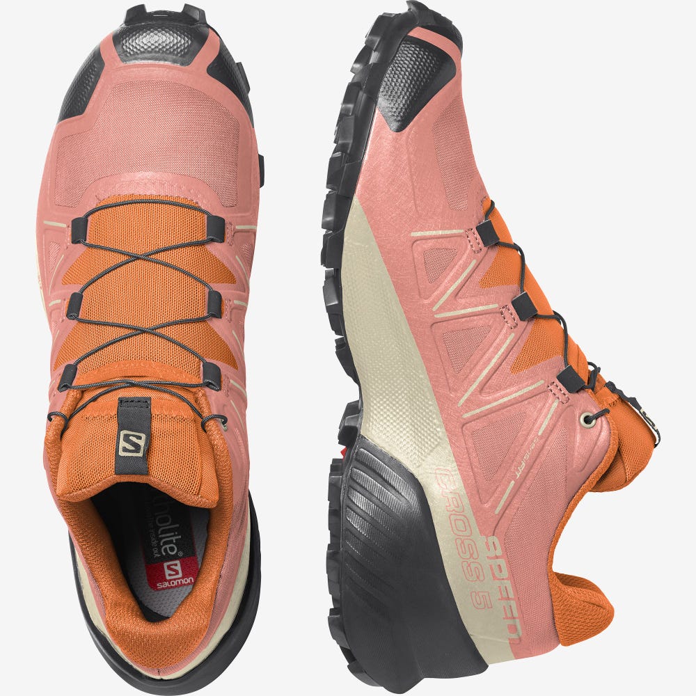 Salomon SPEEDCROSS 5 Terepfutó Cipő Női Fekete/Narancssárga | HU289365