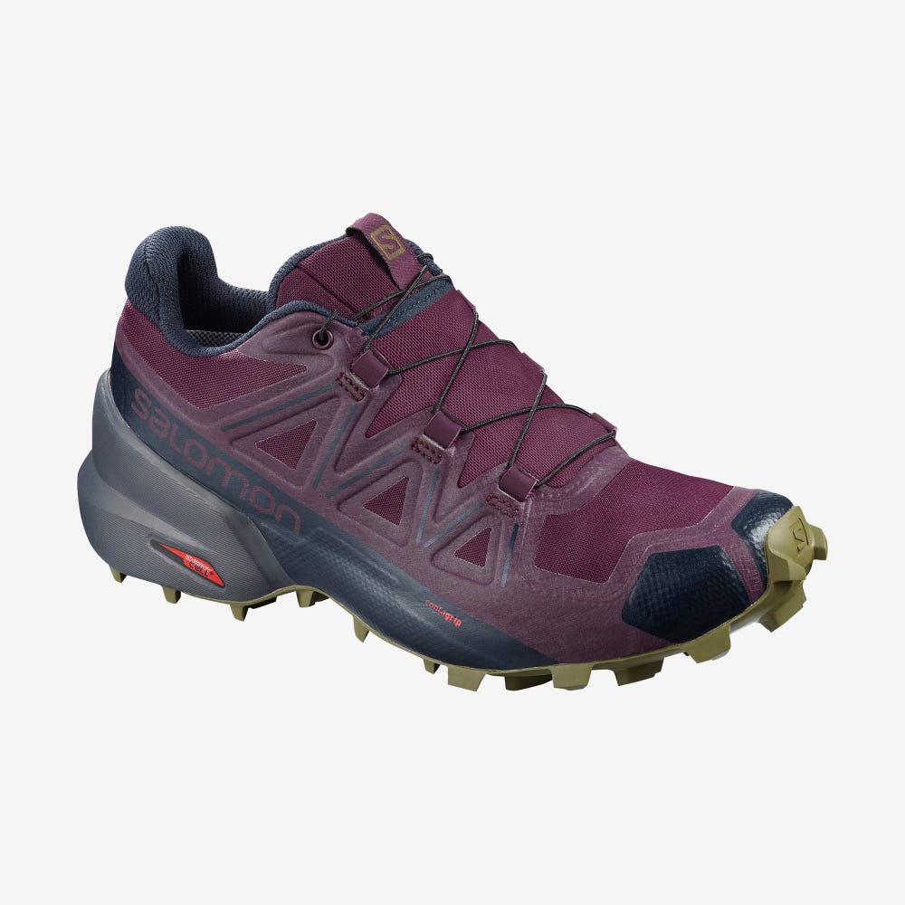 Salomon SPEEDCROSS 5 Terepfutó Cipő Női Lila/Olivazöld | HU805671