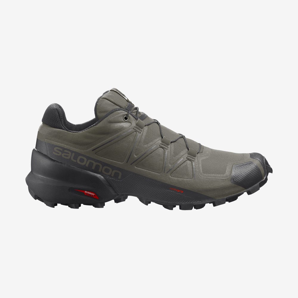 Salomon SPEEDCROSS 5 WIDE Terepfutó Cipő Férfi Olivazöld/Fekete | HU123076