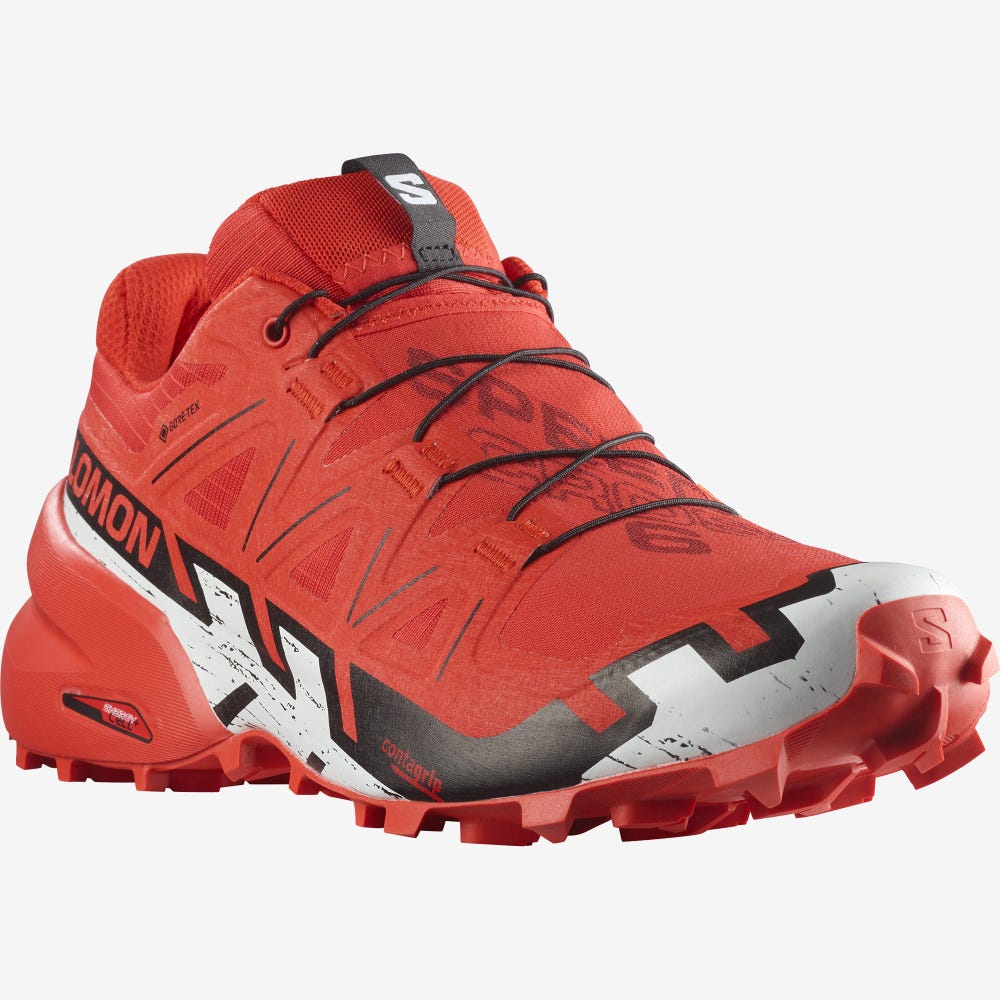 Salomon SPEEDCROSS 6 GORE-TEX Terepfutó Cipő Férfi Piros/Fekete/Fehér | HU971208