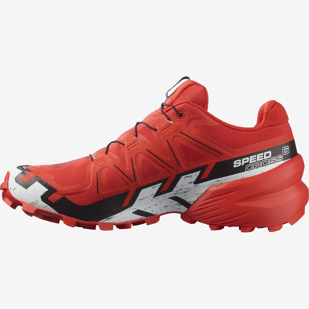 Salomon SPEEDCROSS 6 GORE-TEX Terepfutó Cipő Férfi Piros/Fekete/Fehér | HU971208