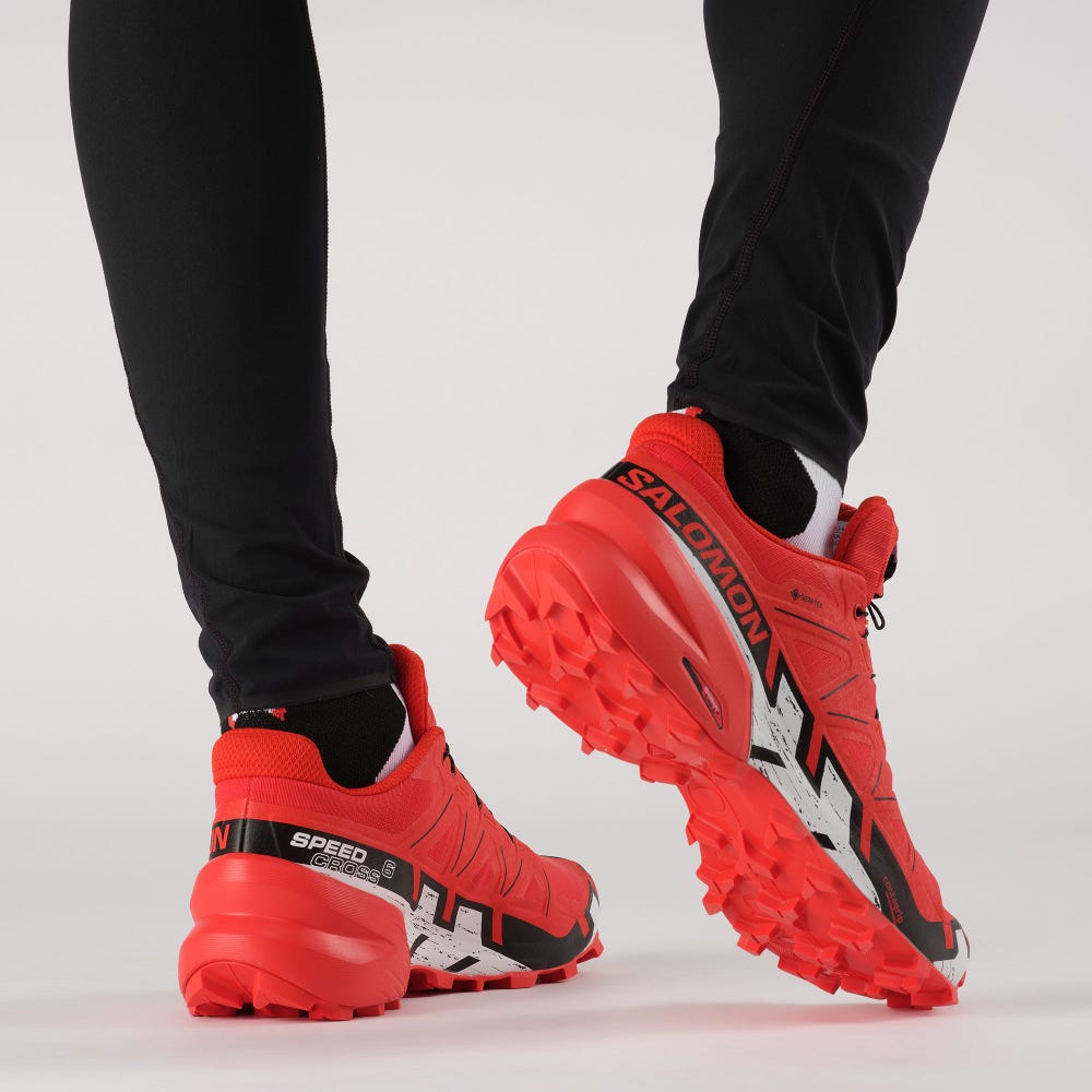 Salomon SPEEDCROSS 6 GORE-TEX Terepfutó Cipő Férfi Piros/Fekete/Fehér | HU971208