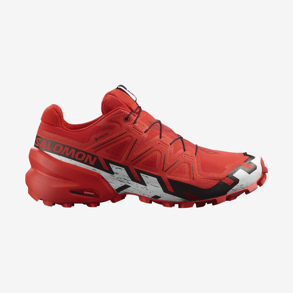 Salomon SPEEDCROSS 6 GORE-TEX Terepfutó Cipő Férfi Piros/Fekete/Fehér | HU971208