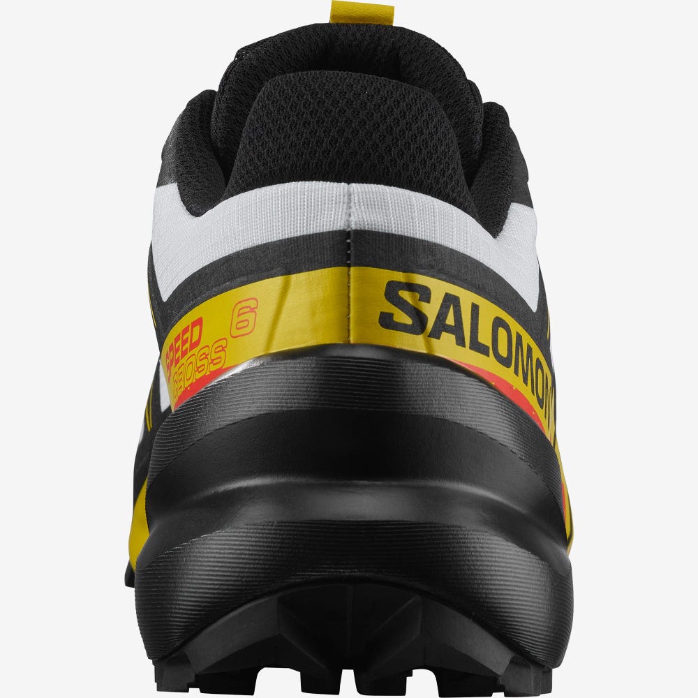 Salomon SPEEDCROSS 6 Terepfutó Cipő Férfi Fehér/Fekete/Sárga | HU294870