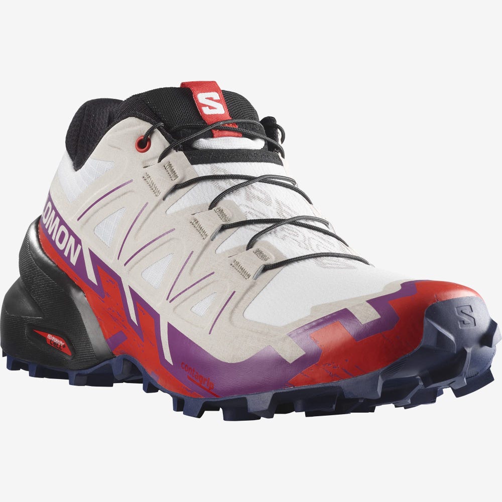 Salomon SPEEDCROSS 6 Terepfutó Cipő Női Fehér/Piros | HU670935