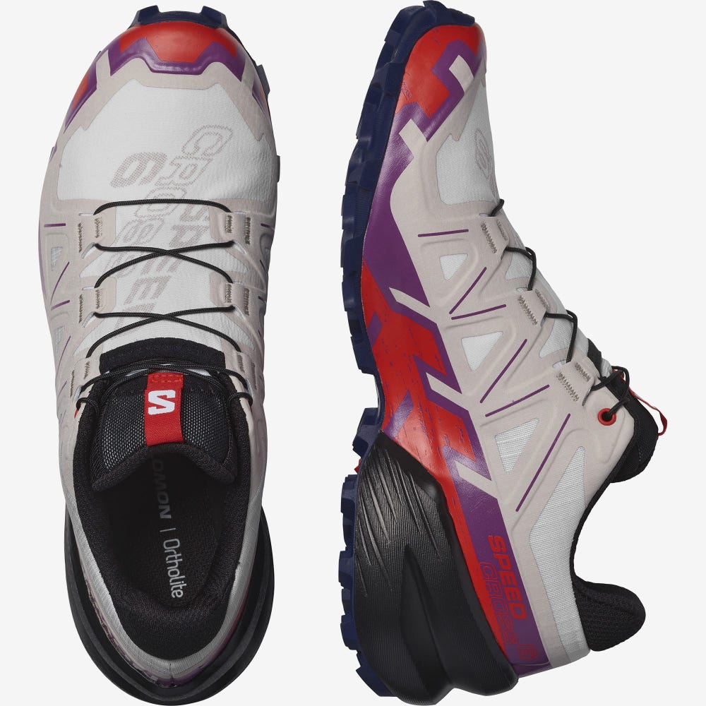 Salomon SPEEDCROSS 6 Terepfutó Cipő Női Fehér/Piros | HU670935