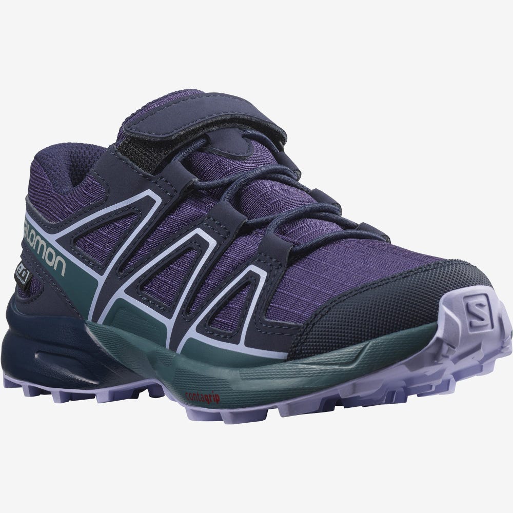 Salomon SPEEDCROSS CLIMASALOMON™ WATERPROOF Terepfutó Cipő Gyerek Lila/Kék/Levendula | HU531427