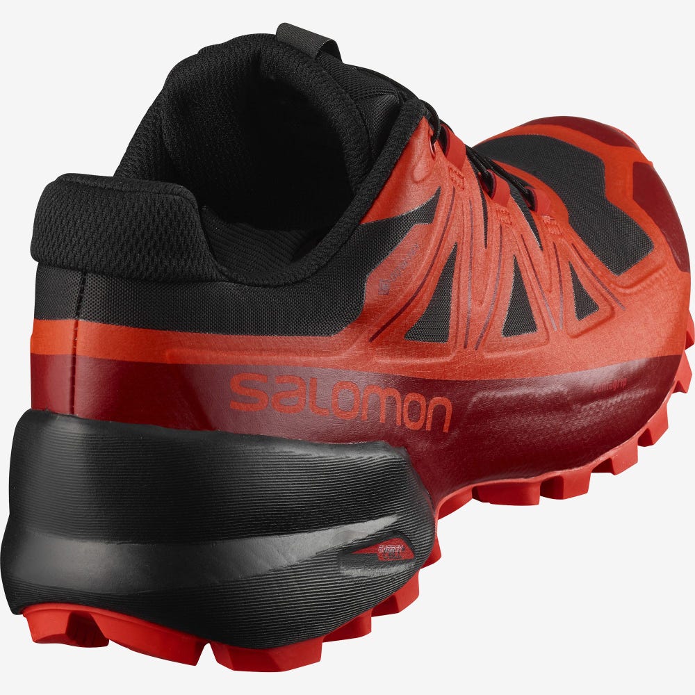 Salomon SPIKECROSS 5 GORE-TEX Terepfutó Cipő Férfi Fekete/Piros/Piros | HU386705