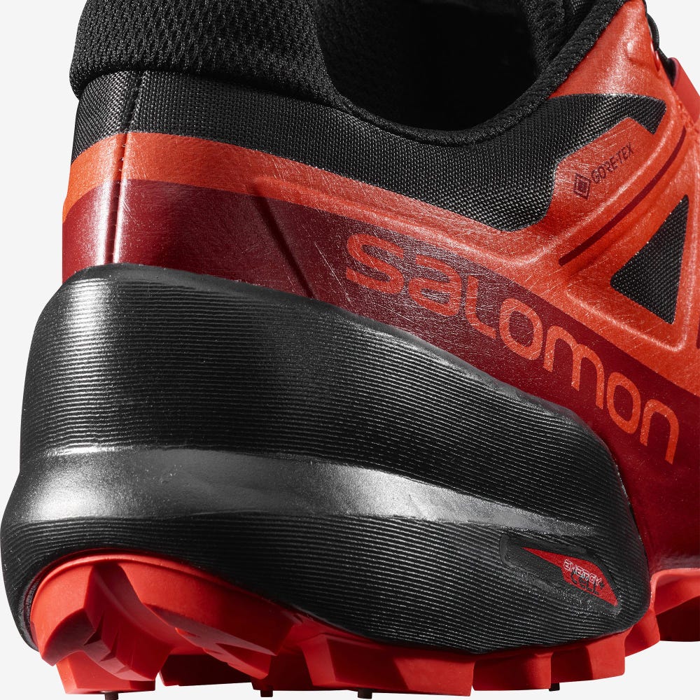 Salomon SPIKECROSS 5 GORE-TEX Terepfutó Cipő Férfi Fekete/Piros/Piros | HU386705