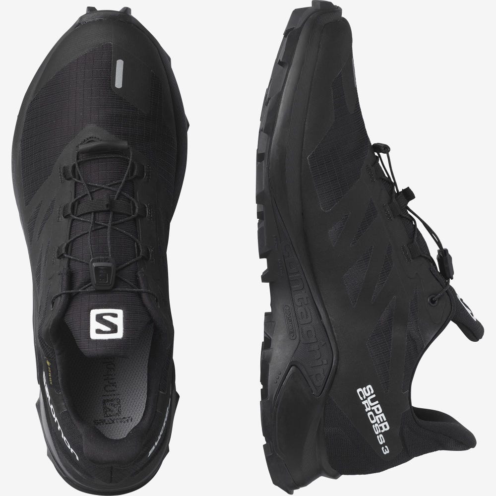 Salomon SUPERCROSS 3 GORE-TEX Terepfutó Cipő Férfi Fekete | HU150694