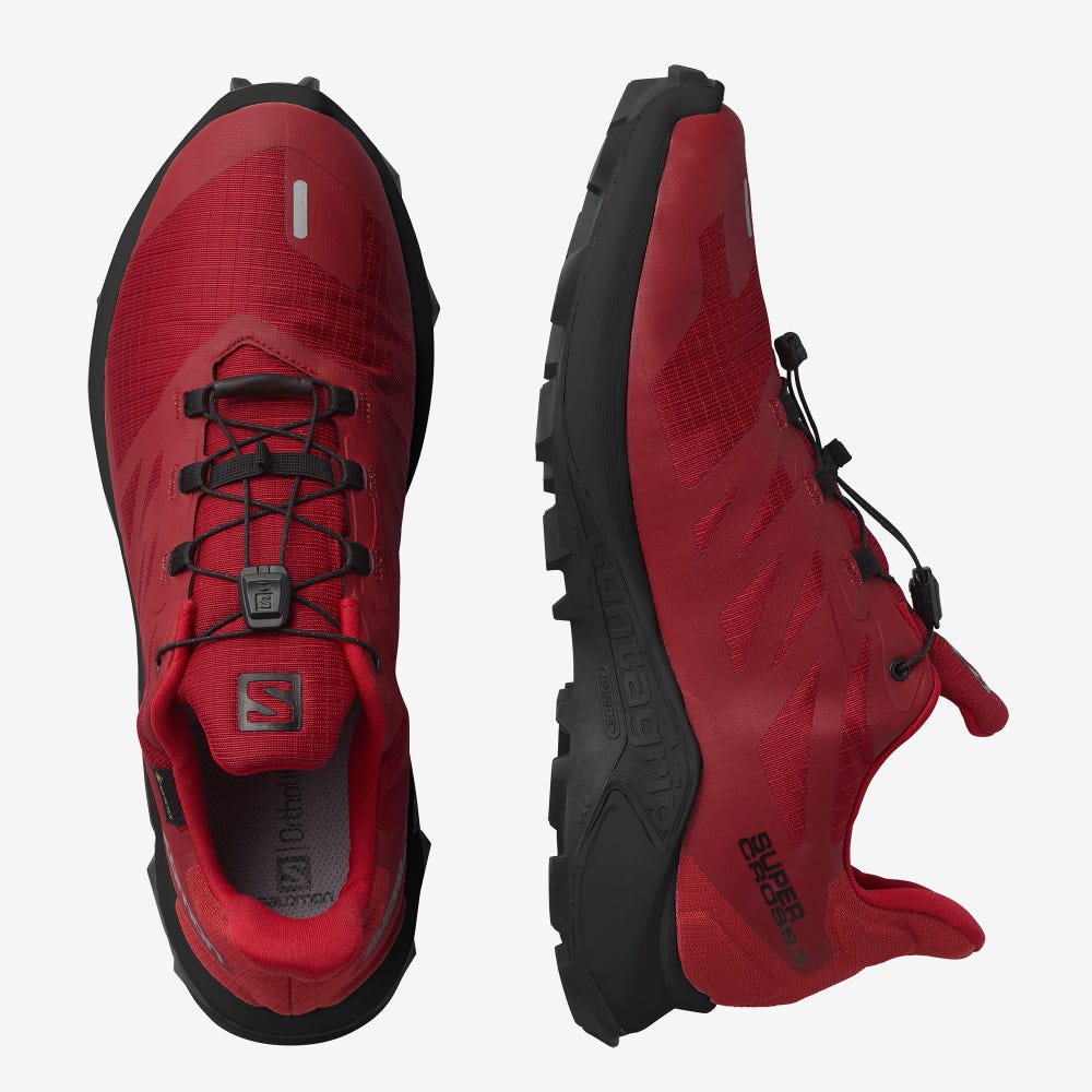 Salomon SUPERCROSS 3 GORE-TEX Terepfutó Cipő Férfi Piros/Fehér/Piros | HU215637