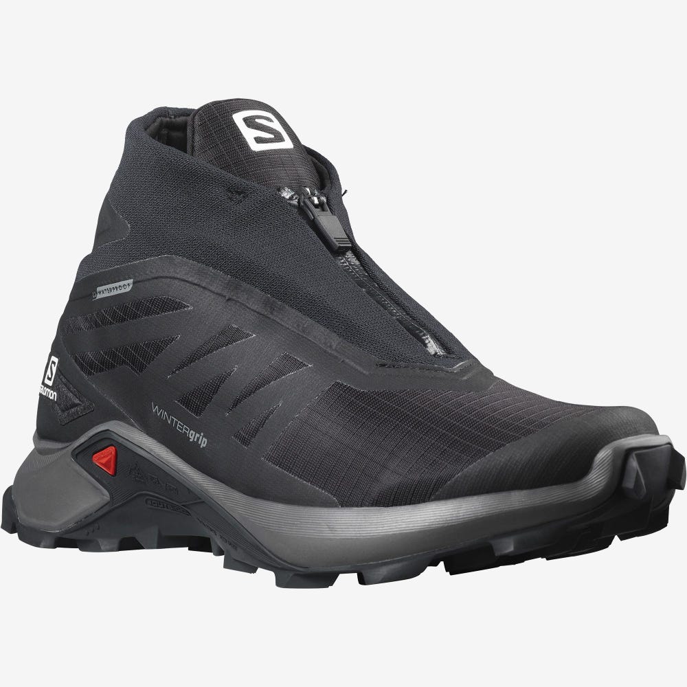 Salomon SUPERCROSS WINTER CLIMASALOMON™ WATERPROOF Terepfutó Cipő Férfi Fekete | HU627059