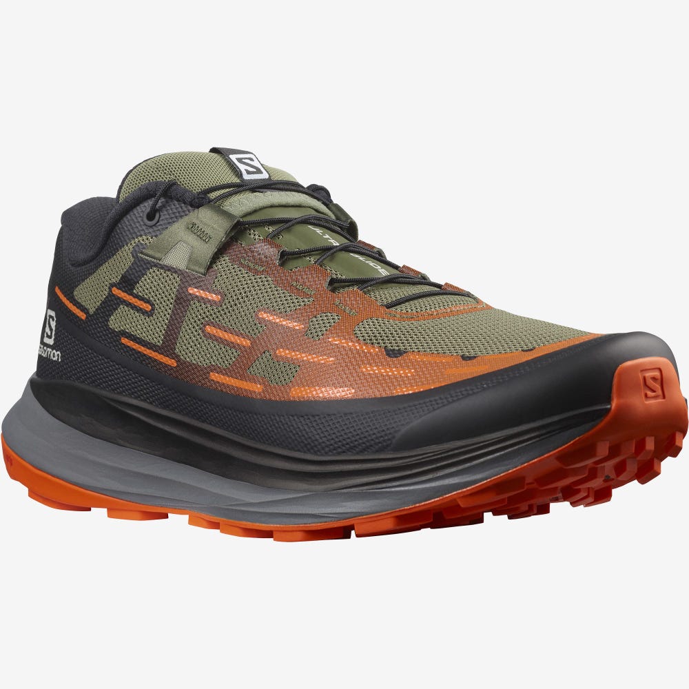 Salomon ULTRA GLIDE Terepfutó Cipő Férfi MélyZöld/Fekete/Piros Narancssárga | HU386021