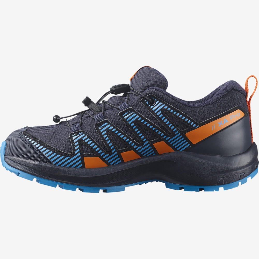 Salomon XA PRO V8 CLIMASALOMON™ WATERPROOF Túrabakancs Gyerek Sötétkék/Narancssárga | HU056931