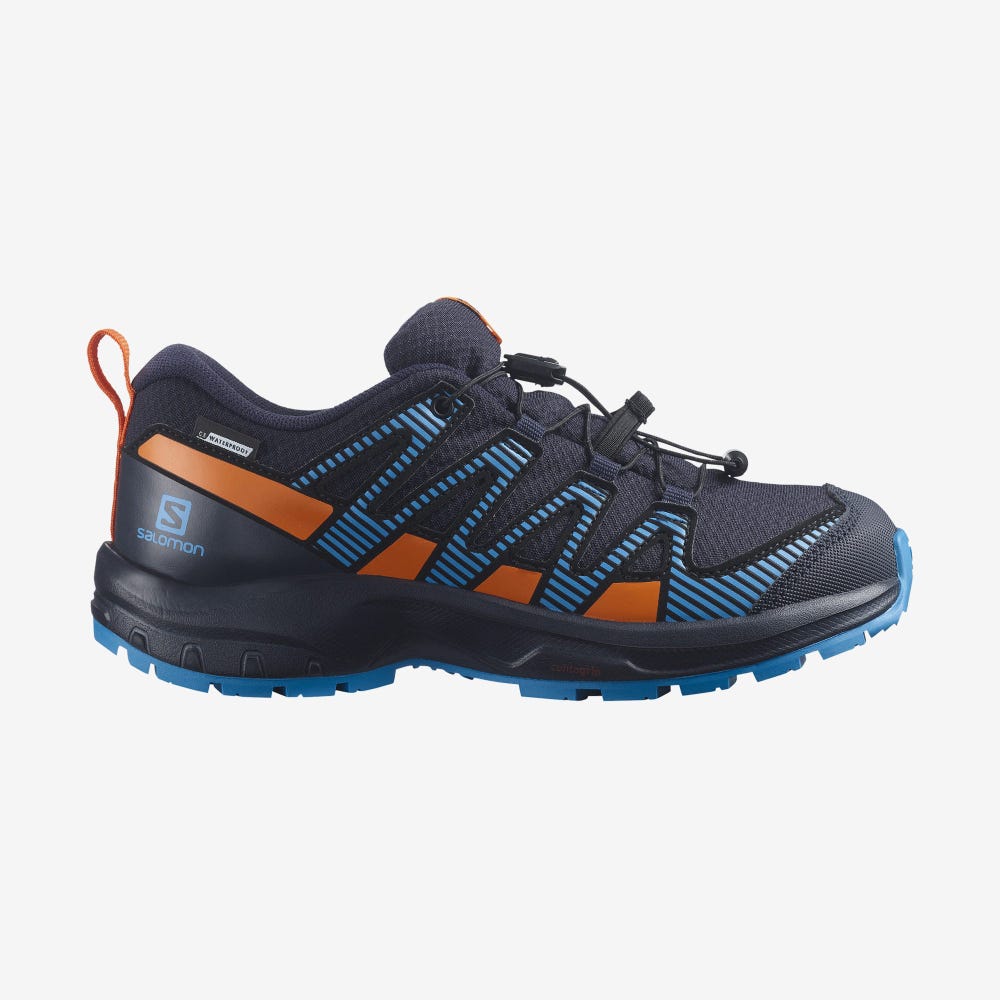 Salomon XA PRO V8 CLIMASALOMON™ WATERPROOF Túrabakancs Gyerek Sötétkék/Narancssárga | HU056931