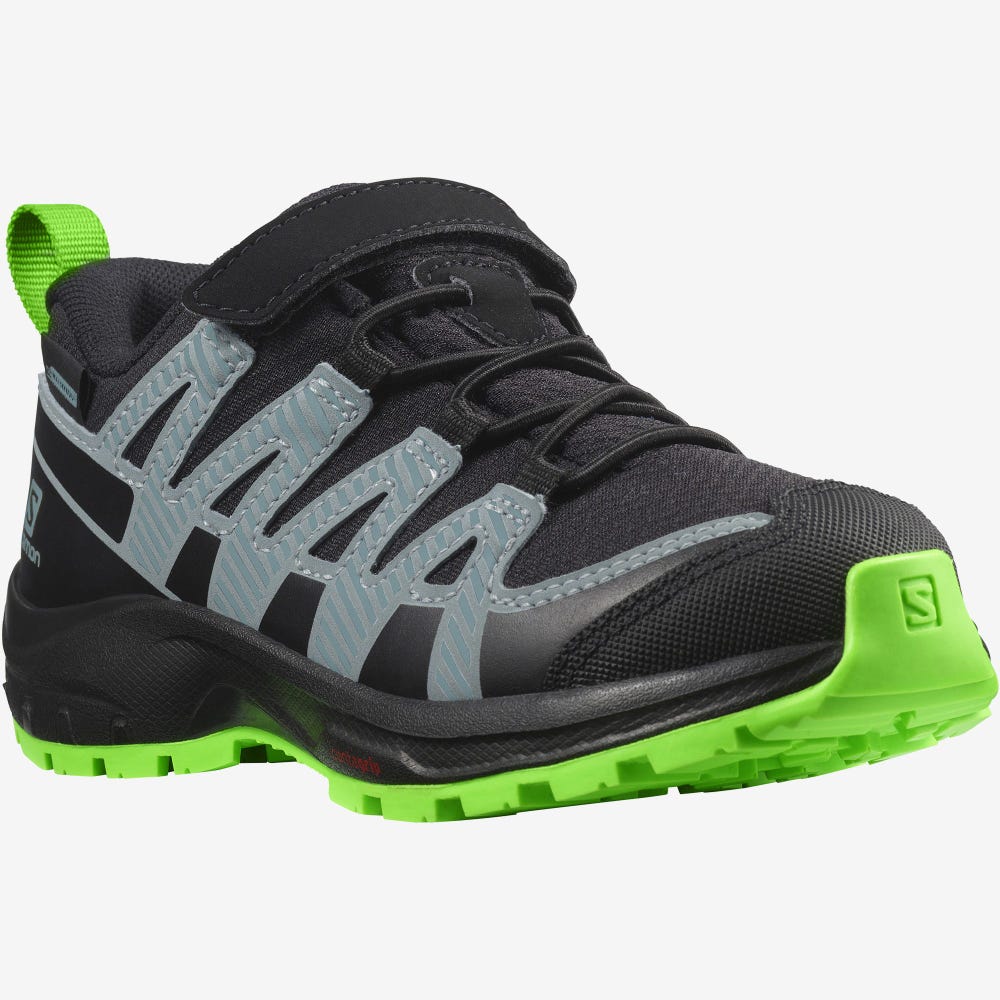 Salomon XA PRO V8 CLIMASALOMON™ WATERPROOF Terepfutó Cipő Gyerek Fekete/Zöld | HU058673