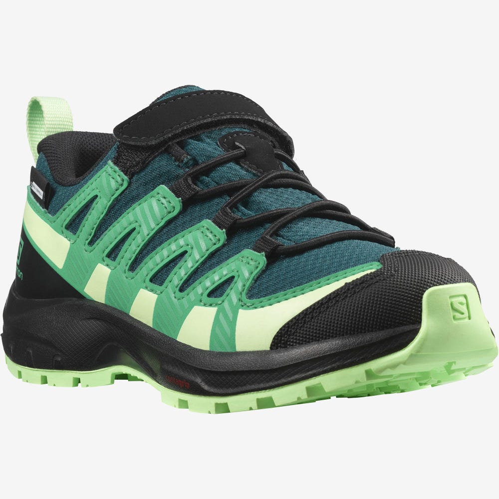 Salomon XA PRO V8 CLIMASALOMON™ WATERPROOF Túrabakancs Gyerek MélyTürkiz/Fekete/Zöld | HU075149