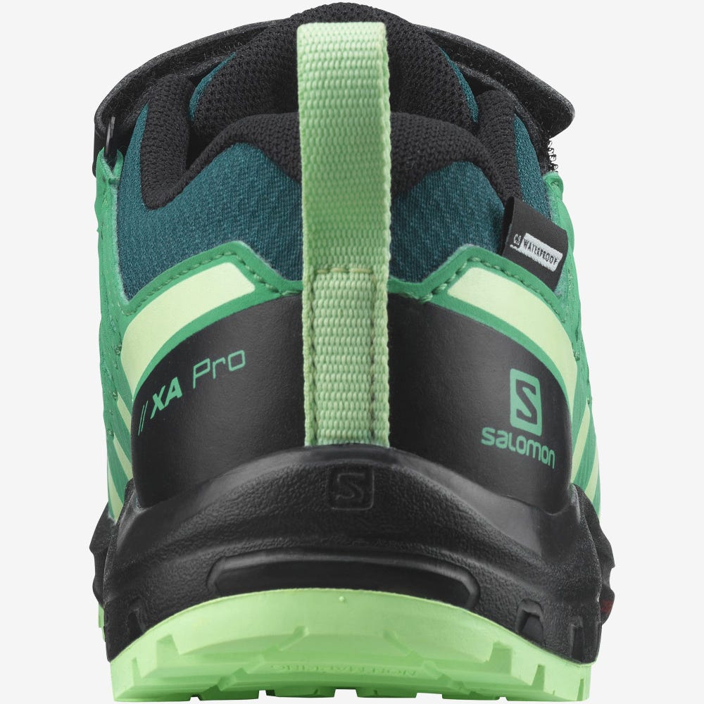 Salomon XA PRO V8 CLIMASALOMON™ WATERPROOF Túrabakancs Gyerek MélyTürkiz/Fekete/Zöld | HU075149