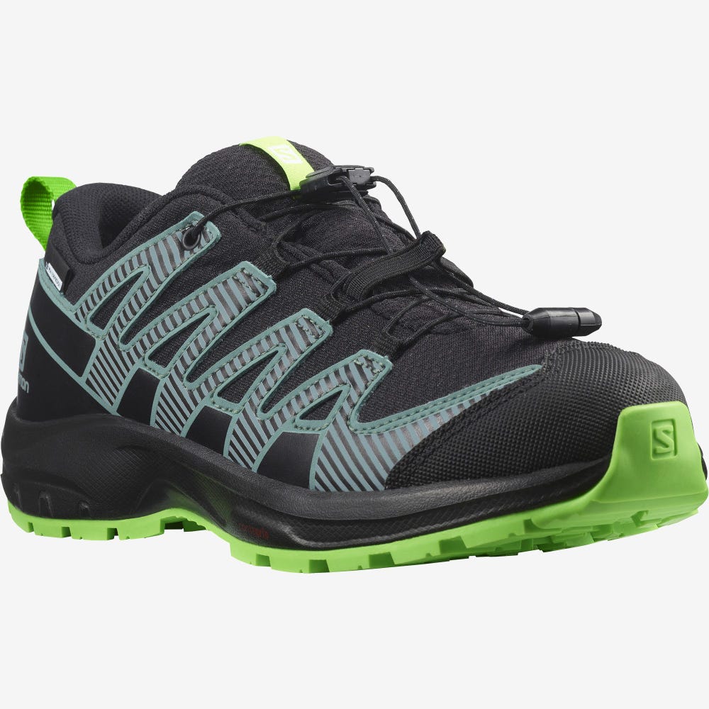 Salomon XA PRO V8 CLIMASALOMON™ WATERPROOF Terepfutó Cipő Gyerek Fekete/Zöld | HU145270