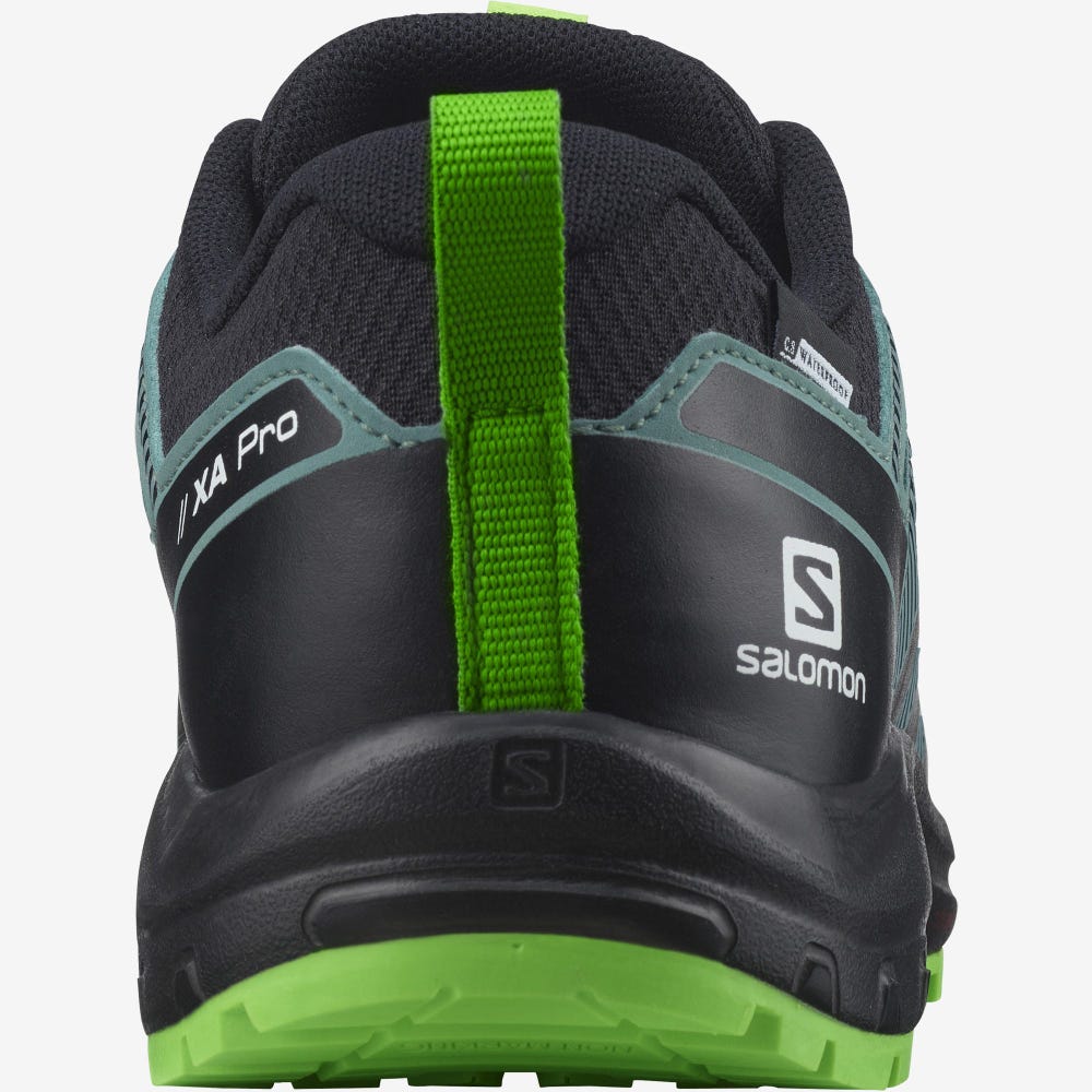 Salomon XA PRO V8 CLIMASALOMON™ WATERPROOF Terepfutó Cipő Gyerek Fekete/Zöld | HU145270