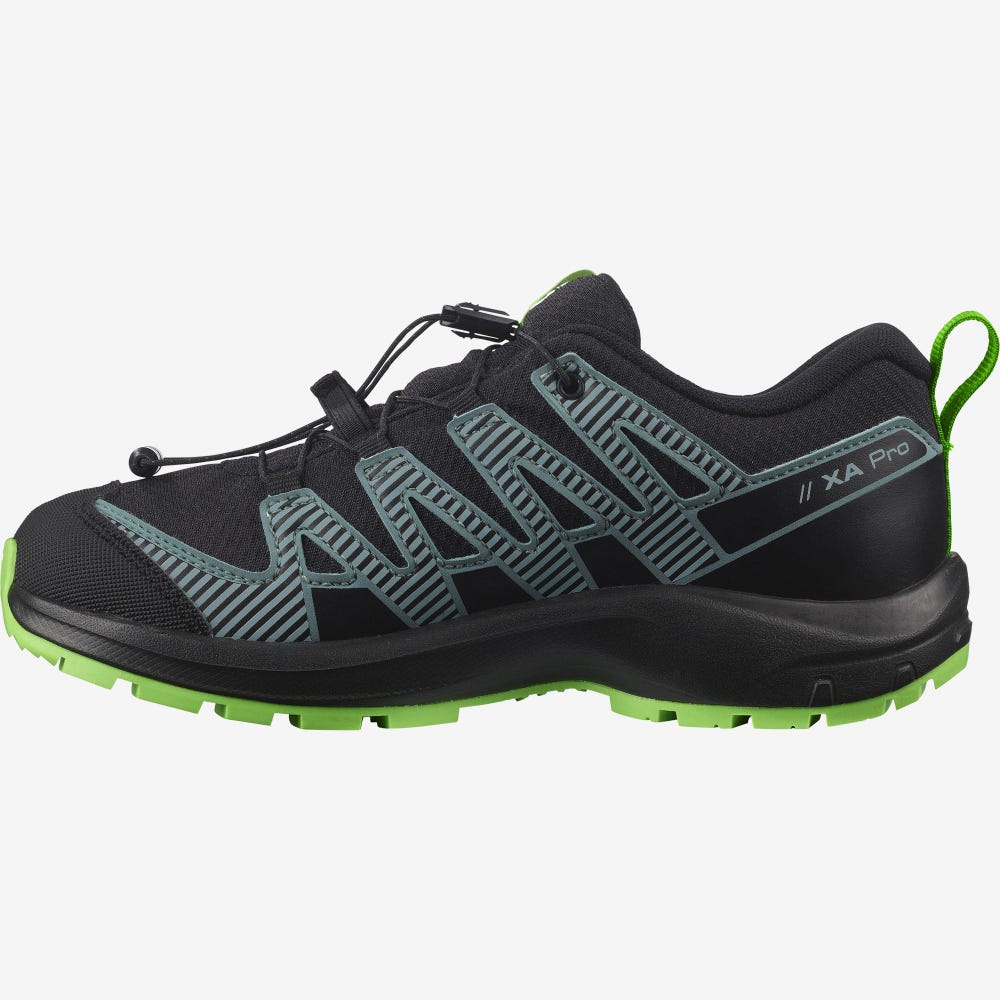 Salomon XA PRO V8 CLIMASALOMON™ WATERPROOF Terepfutó Cipő Gyerek Fekete/Zöld | HU145270